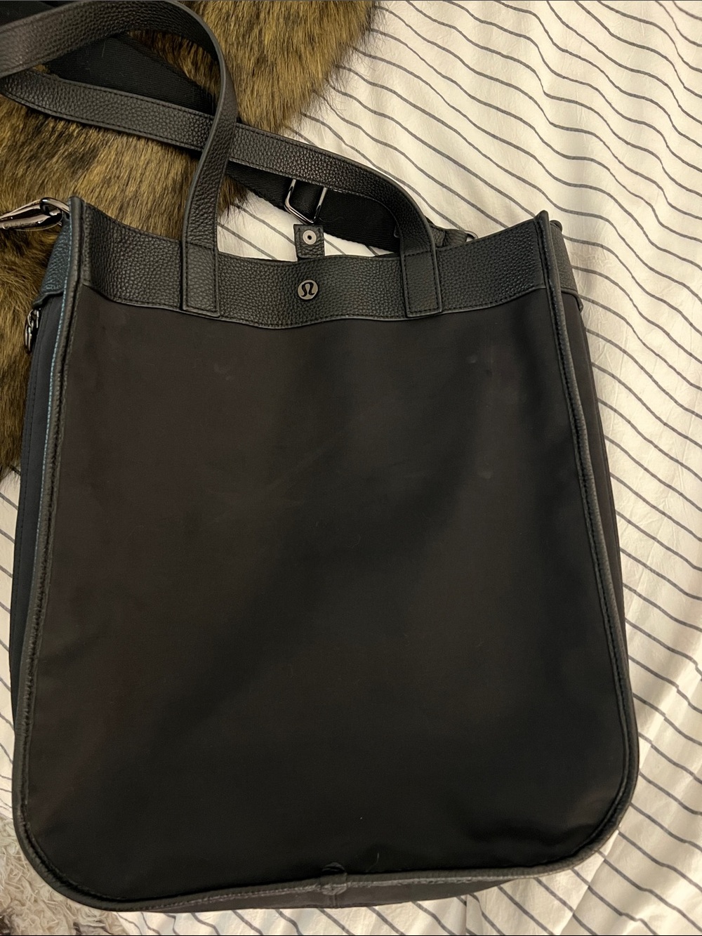 lululemon athletica Black Messenger Tote with Shoulder Strap